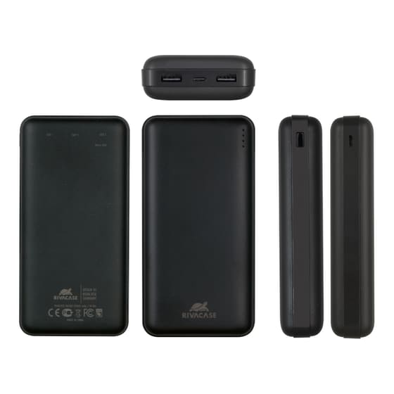 Powerbank Rivacase Rivapower 20.000 mAh - Μαύρο image 1