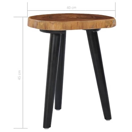 Τραπεζάκι Σαλονιού VidaXL από Μασίφ Ξύλο Teak 40x45cm - Καφέ image 5