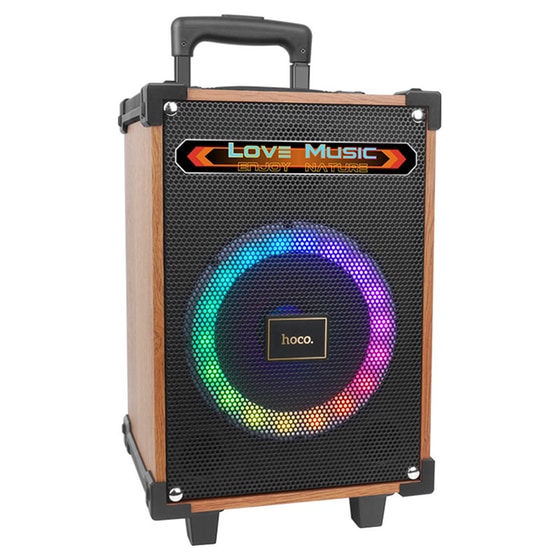 Party Speaker Hoco ΗA2 με 2 Ασύρματα Μικρόφωνα - Καφέ image 4