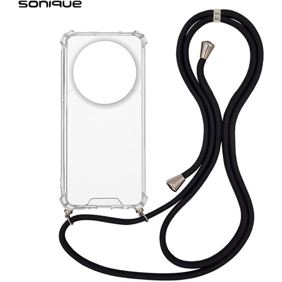 Θήκη Xiaomi Xiaomi 14 Ultra - Sonique Armor Σιλικόνης Με Κορδόνι Μαύρο - Clear image 0