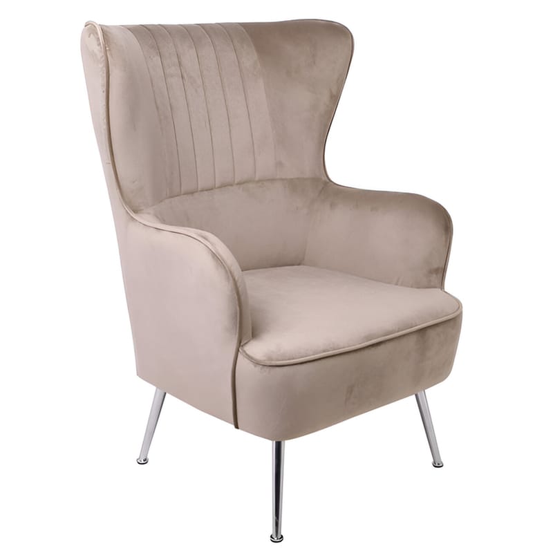 WOODWELL Πολυθρόνα Woodwell Velure C59051 από Ύφασμα - Καφέ