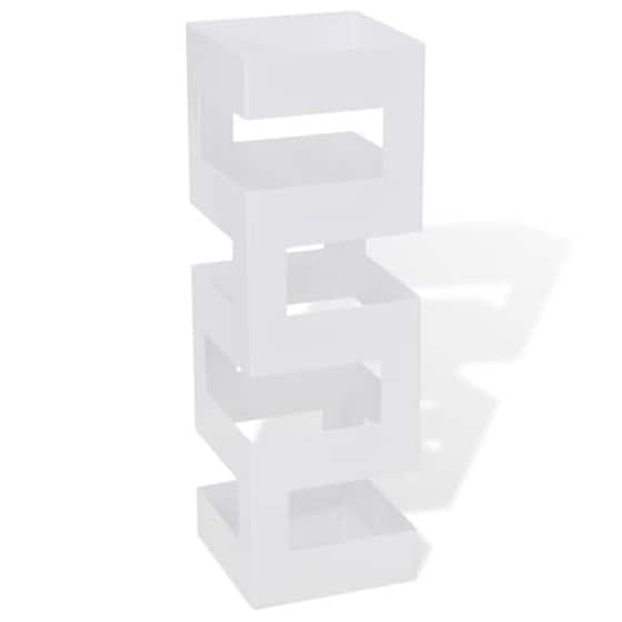 Ομπρελοθήκη / Μπαστουνοθήκη Vidaxl  Τετράγωνη 48.5 cm Ατσάλινη-  Λευκή image 0