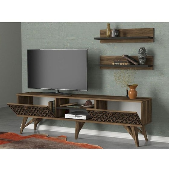 Έπιπλο Τηλεόρασης Sofia από Μοριοσανίδα 150x29.5x45.5cm - Καρυδί image 1