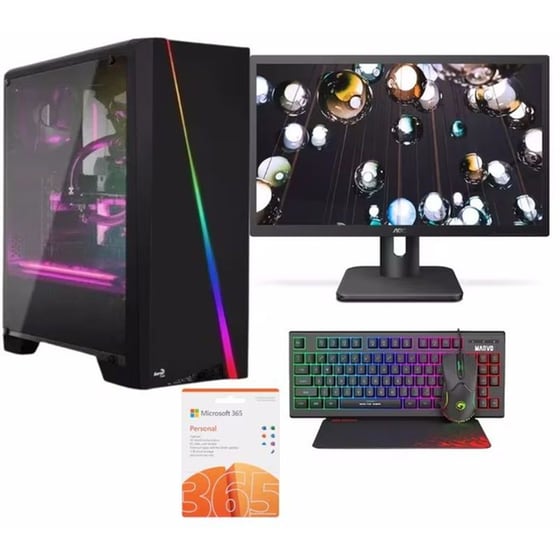Desktop Vengeance Cylon (Ryzen-5-5600g/8GB/240GB SSD/Radeon Vega 7/FreeDOS) + Monitor 22” Bundle + Microsoft Office 365 image 0