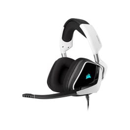 Corsair Void RGB Elite Gaming Ενσύρματα Ακουστικά USB με RGB Φωτισμό Λευκά