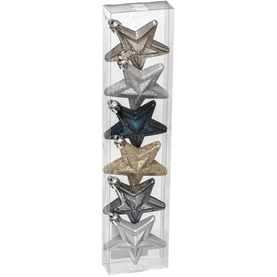Σετ Χριστουγεννιάτικα Στολίδια Spitishop A-s Stars Multi 148500l2 Πλαστικό 6 Τμχ - Αστέρι image 0