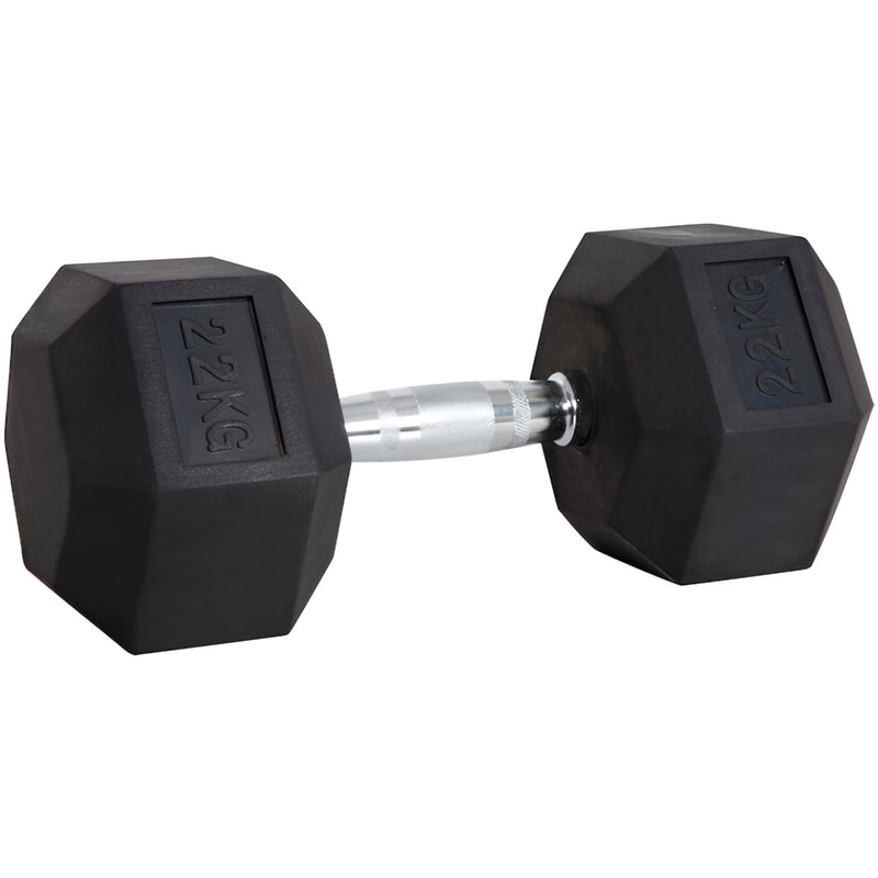 Βαράκι Εξάγωνο 22kg Amila Rubber Cover Class B 90566 από Χυτοσίδηρο - Μαύρο