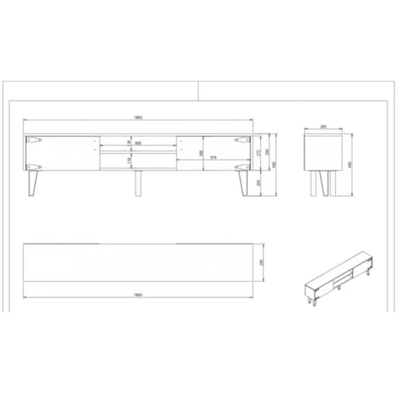Έπιπλο Τηλεόρασης 24Mall Panarea από Μοριοσανίδα 180x29.5x49 cm - Καρυδί image 4