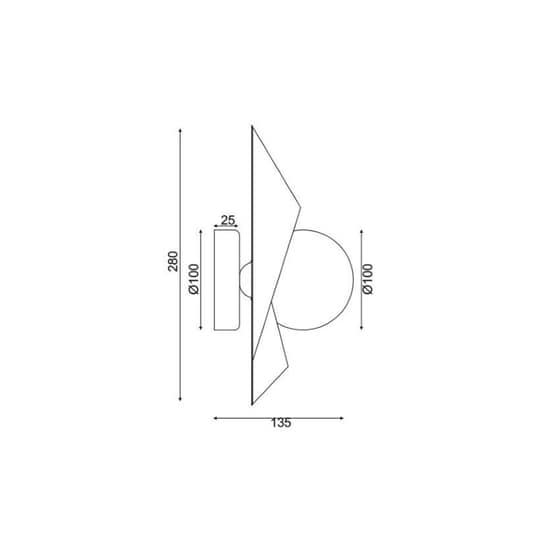 Απλίκα Τοίχου Aca Polygon Hl42591w28bg Μεταλλική 13.5x28 cm - Χρυσή/Μαύρη image 1