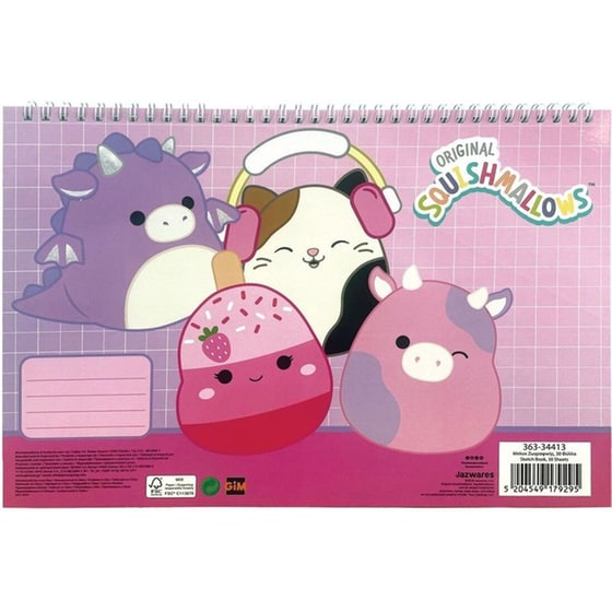 Μπλοκ Ζωγραφικής Gim Α4 30 Φύλλων Squishmallows image 0
