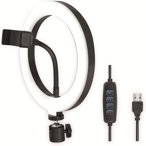 LED Ring Light με βάση Smartphone LogiLink AA0151 για Universal Smartphones 4-7" - Black image 0