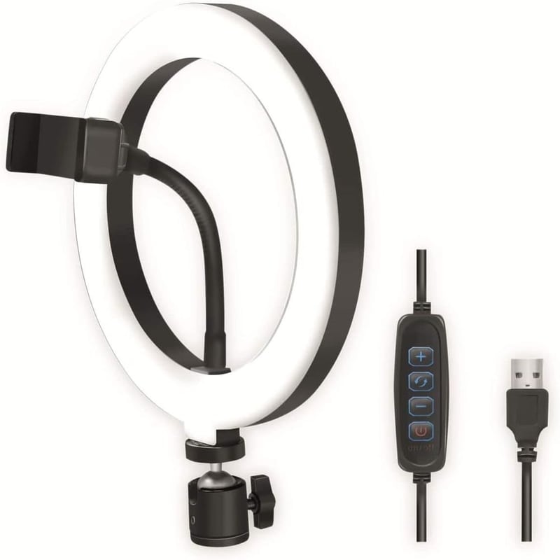 LED Ring Light με βάση Smartphone LogiLink AA0151 για Universal Smartphones 4-7 - Black