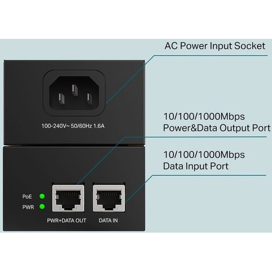 TP-Link TL-POE170S Αντάπτορας Δικτύου Ενσύρματη Σύνδεση 1000Mbps image 1