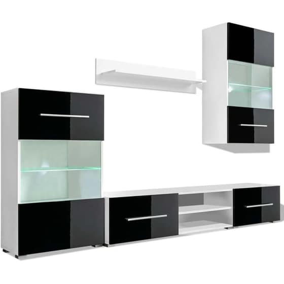 Έπιπλα Τηλεόρασης VidaXL Μοριοσανίδα 5 Τμχ 240x33x105.5cm - Μαύρο image 0