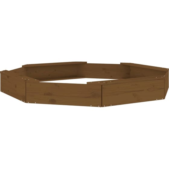 VidaXL Αμμοδόχος με Καθίσματα Οκτάγωνη 159.5x159.5x20cm Ξύλινη - Μελί image 5