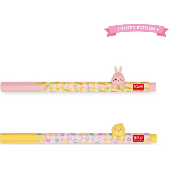Σετ Στυλό Gel Legami Lovely Friends Hoppy Easter 2 Χρώματα 0.5mm image 1