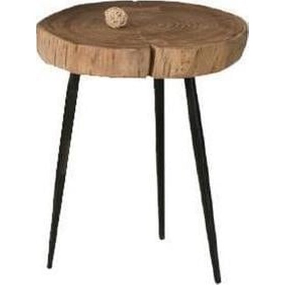 Τραπεζάκι Σαλονιού Woodwell από Ξύλο Ακακίας 34x33x40cm - Καφέ image 0