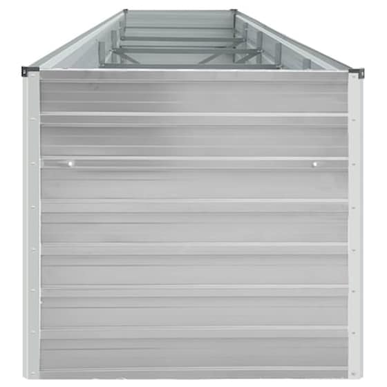 Vidaxl Ζαρντινιέρα Υπερυψωμένη Γκρι 400x80x77 Εκ. Γαλβαν. Χάλυβας image 4