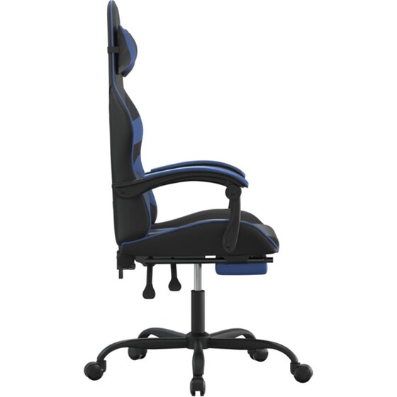 Καρέκλα Gaming VIDAXL 349555 με Υποπόδιο από Τεχνητό Δέρμα - Μαύρο image 2