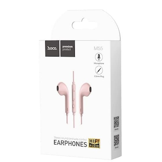 Ακουστικά Handsfree Hoco M55 3.5mm Jack - Ροζ image 1