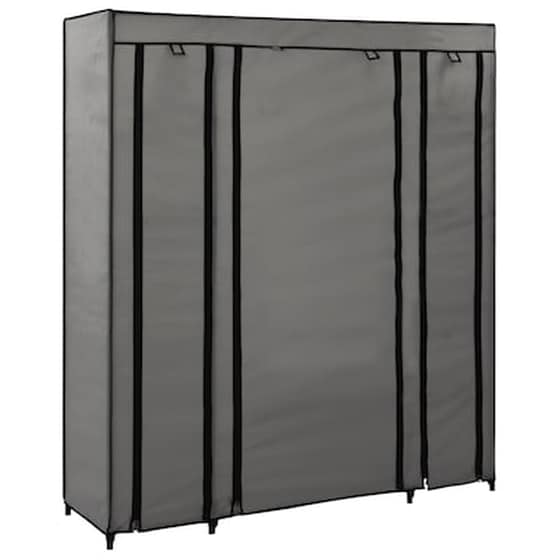 Vidaxl Ντουλάπα Με Ράφια / Σωλήνες Γκρι 150x45x176 Εκ. Υφασμάτινη image 4