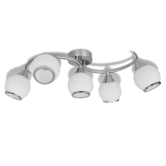 Vidaxl Φωτιστικό Οροφής Με Γυάλινα Καπέλα Σε Κυματιστή Ράγα image 2