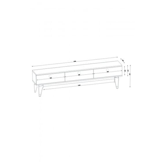 Έπιπλο Τηλεόρασης  Vince από Μοριοσανίδα 180x29.5x43.1cm - Λευκό/Καρυδί image 1