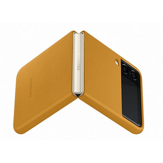 Θήκη Samsung Galaxy Z Flip 3 Leather Cover - Mustard image 5