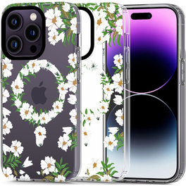 Θήκη Apple iPhone 14 Pro - Tech-Protect MagMood MagSafe - White Daisy