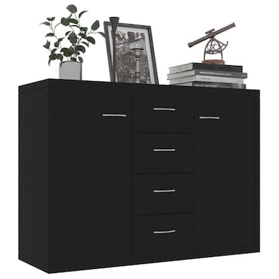 Vidaxl Μπουφές Μαύρος 88 X 30 X 65 Εκ. Από Μοριοσανίδα image 3