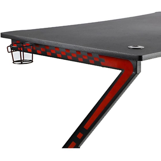 Γραφείο Gaming LPG από Πάνελ 116x75cm - Μαύρο/Κόκκινο image 5