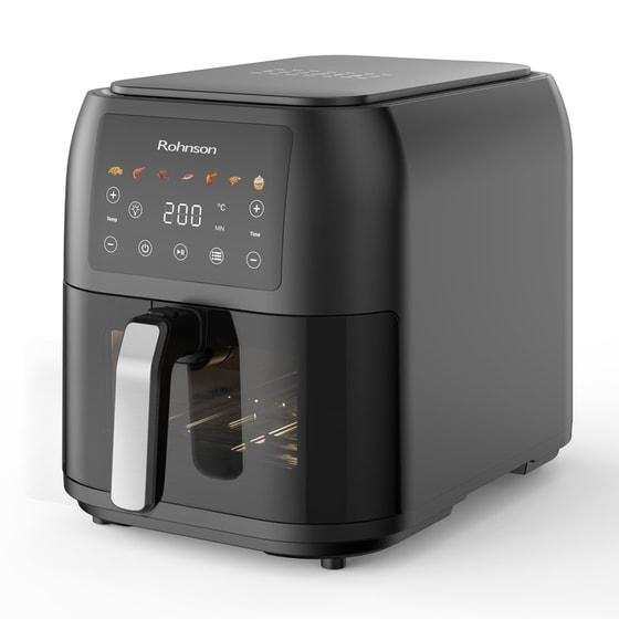 ROHNSON R-2860 με Αποσπώμενο Κάδο 1700 W 8 L Μαύρο Φριτέζα Αέρος image 1