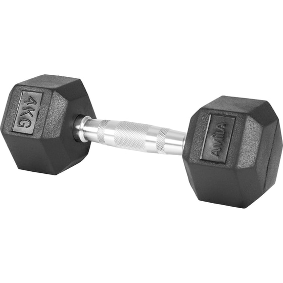 Βαράκι Εξάγωνο 4kg Amila Rubber Cover Class A 84536 από Χυτοσίδηρο - Μαύρο image 1
