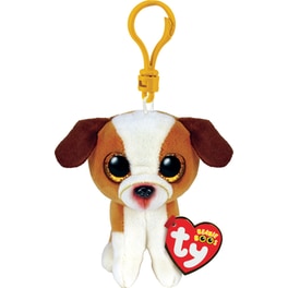 Λούτρινο TY Beanie Boos Hugo Χνουδωτό με Κλιπ Σκυλάκι Καφέ/ Λευκό (8.5cm)