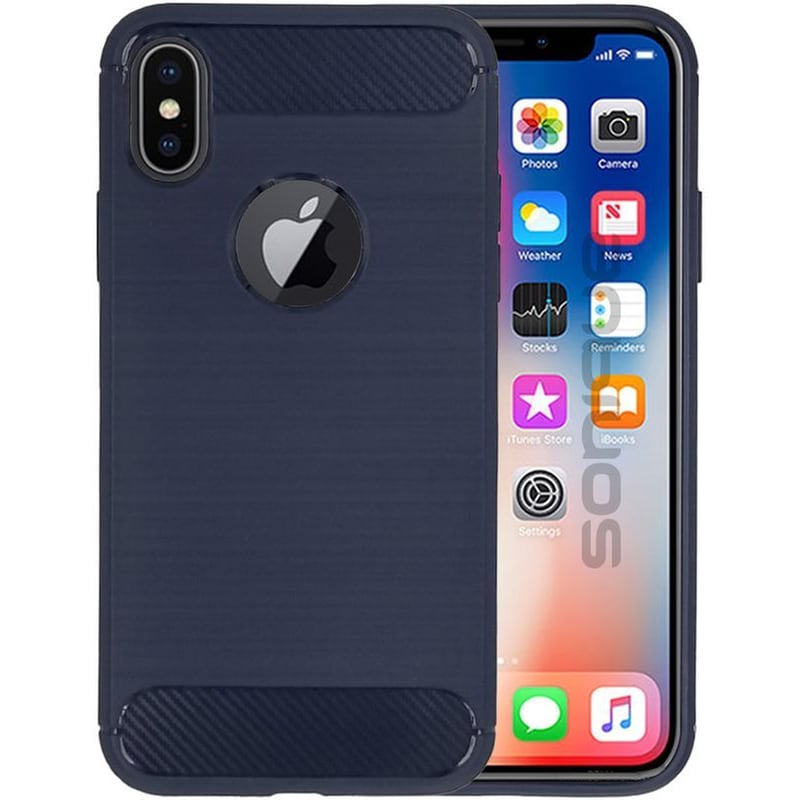 Θήκη Apple iPhone X / iPhone XS - Sonique Carbon Brushed - Μπλε