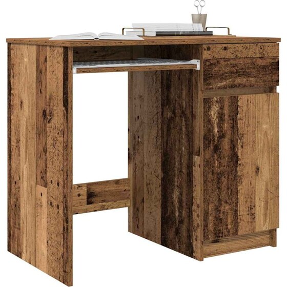 Γραφείο VidaXL από Επεξεργασμένο Ξύλο 86x49x76 cm - Παλιό Ξύλο image 3