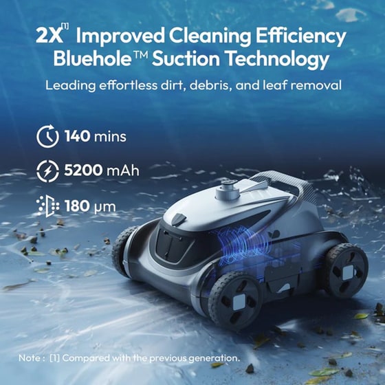 BUBLUE Bubot 500P 2.5 L Γκρι Σκούπα Ρομπότ Πισίνας image 5