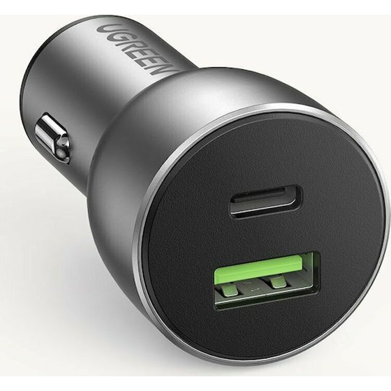 Φορτιστής Αυτοκινήτου Ugreen  60980 1x USB-A, 1x USB-C - Ασημί image 1