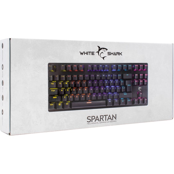 White Shark Spartan Gaming Μηχανικό Ενσύρματο Πληκτρολόγιο Tenkeyless με Outemu Blue διακόπτες LED φωτισμό Μαύρο image 5