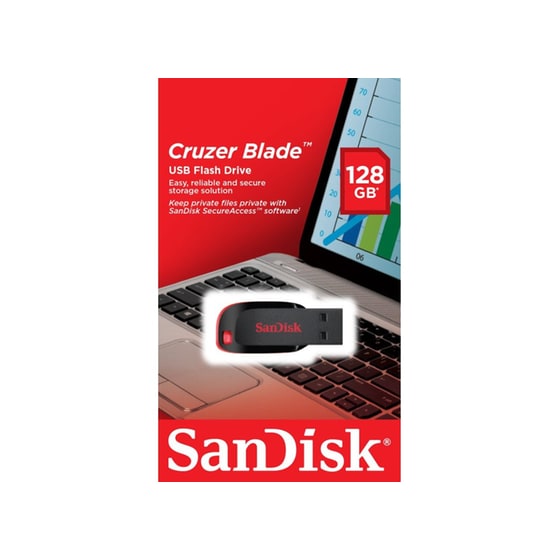USB stick SanDisk Cruzer Blade 128GB 2.0 Μαύρο image 3
