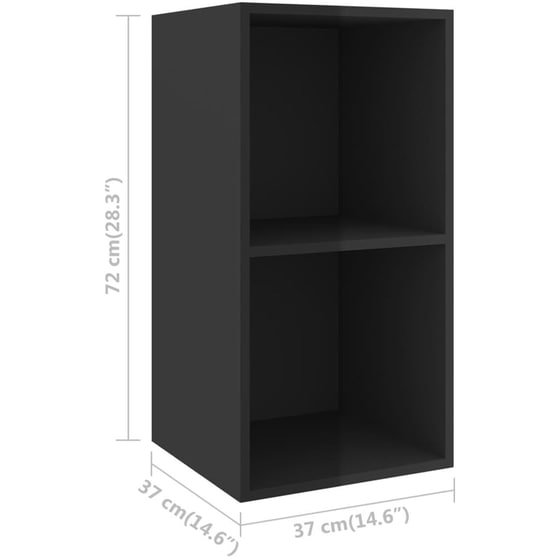 Έπιπλα Τηλεόρασης VidaXL Μοριοσανίδα 3 Τμχ 107x37x37cm - Μαύρο image 4
