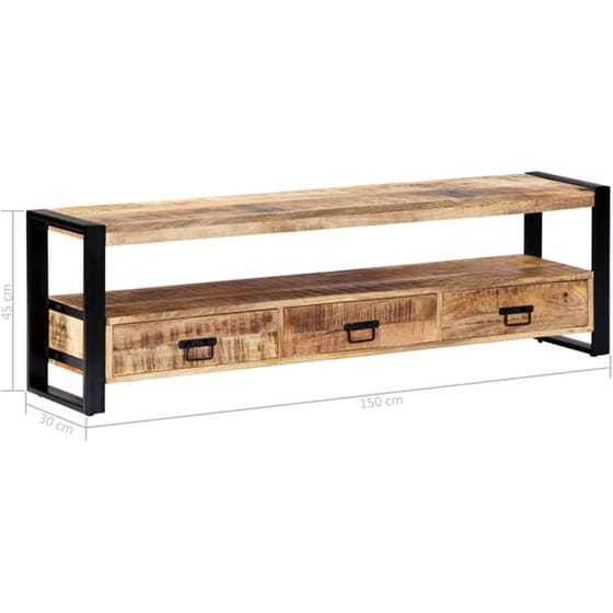 Έπιπλο Τηλεόρασης VidaXL από Ξύλο 150x30x45cm - Kαφέ/Μαύρο image 11