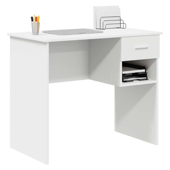 Γραφείο VidaXL από Επεξεργασμένο Ξύλο 90x49x75 cm - Λευκό image 2