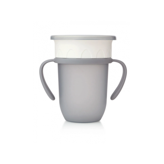 Kiokids Εκπαιδευτικό Ποτήρι 360ο Με Λαβές, 6+m Χρώμα Γκρι, 210ml image 0