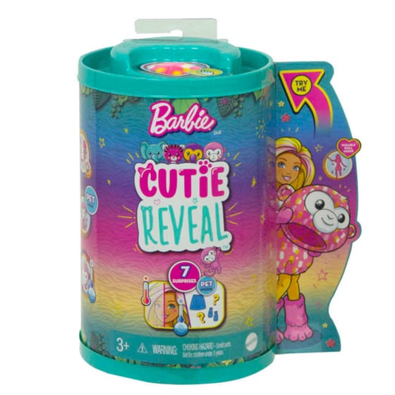 Barbie Cutie Reveal Ζωάκια Ζούγκλας - Μαϊμουδάκι (Mattel) image 2