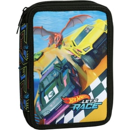 Κασετίνα Παραλληλόγραμμη Gim Διπλή Hot Wheels Let's Race
