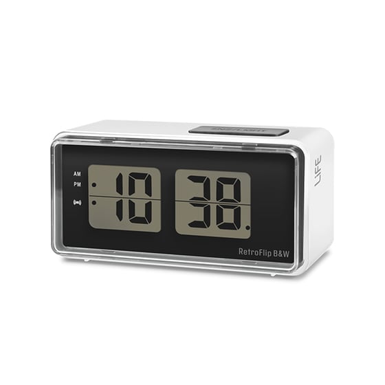 Ψηφιακό Ρολόι Life Επιτραπέζιο Retrolife B&W 12.2x6x 5.8 cm - Λευκό image 0