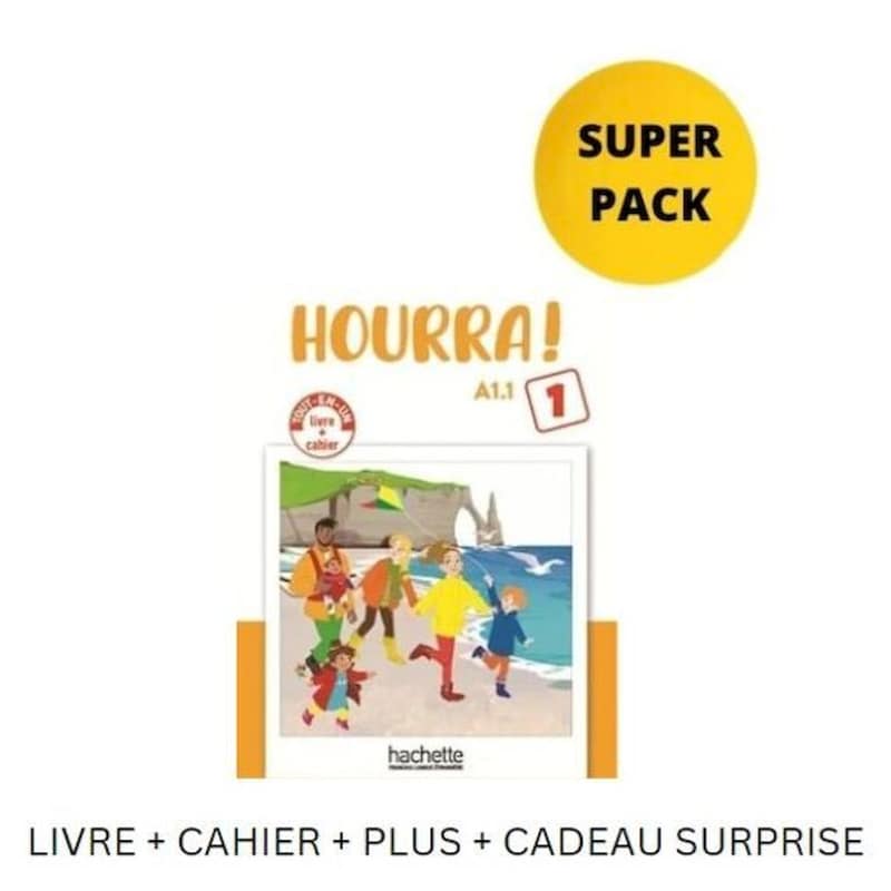 HOURRA! MINI 1 SUPER PACK (LIVRE + CAHIER + PLUS + CADEAU SURPRISE)