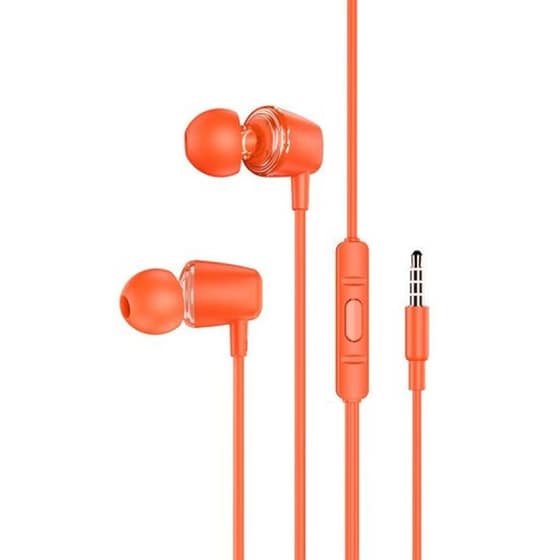 Hands Free Hoco M107 Discoverer Universal Earphones 3.5mm Πορτοκαλί 1.2m image 3