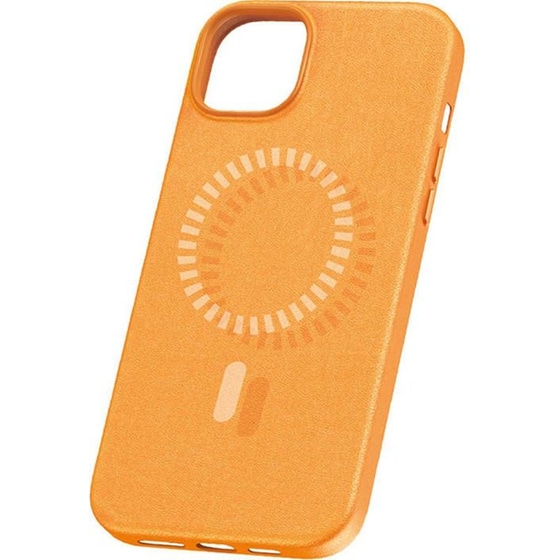 Θήκη Apple iPhone 15 - Baseus Fauxther Series Case με MagSafe - Πορτοκαλί image 0